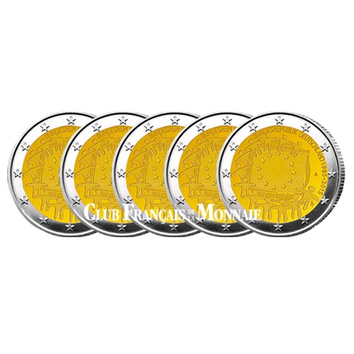 2 Euro x 5 Ateliers Allemagne 2015 - 30ème anniversaire du drapeau européen