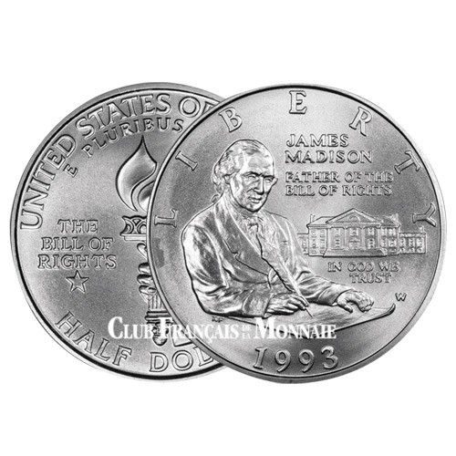 1/2 Dollar Argent 1993 - James Madison 1/2 Dollar Argent 1993 - James Madison