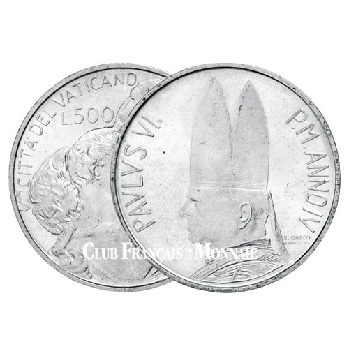 500 Lires Argent Vatican 1966 - Paul VI - Berger et Mouton 