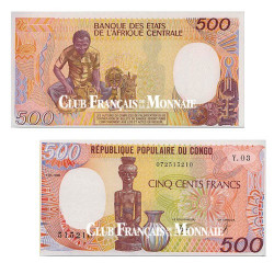 Billet 500 Francs CFA République Populaire du Congo 1990