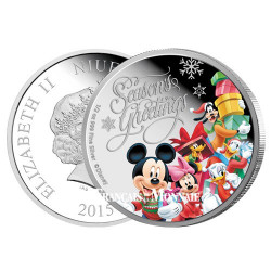 1$ Argent 1/2 once BE 2015 - Joyeux Noel Mickey