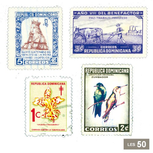 50 timbres République Dominicaine