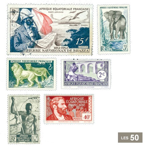 50 timbres Afrique Équatoriale Française