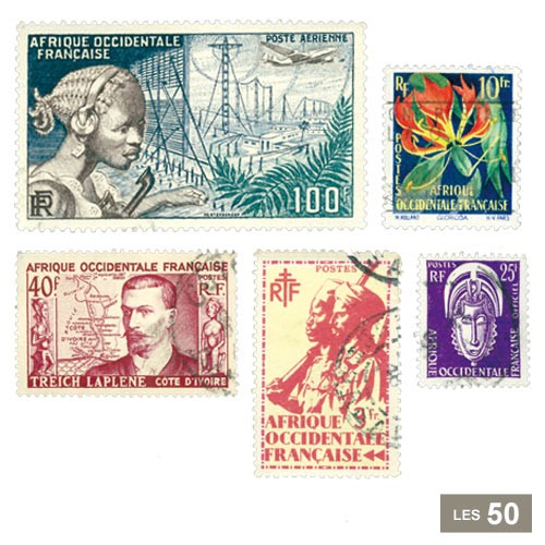 50 timbres Afrique Occidentale Française