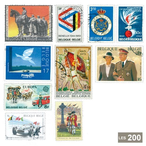 200 timbres Belgique