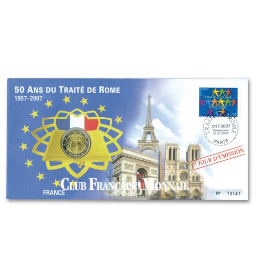 L’enveloppe 2 Euro France 2007 - 50 ans du Traité de Rome L’enveloppe 2 Euro France 2007 - 50 ans du Traité de Rome