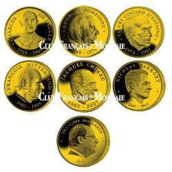 Lot de 7 médailles Présidents Vème république 