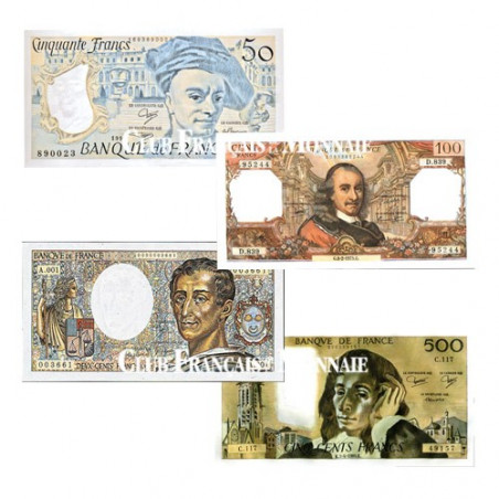 Lot des 4 billets en Francs “Avant dernière gamme”