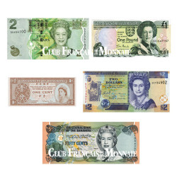 Lot de 5 billets - Pays du Commonwealth
