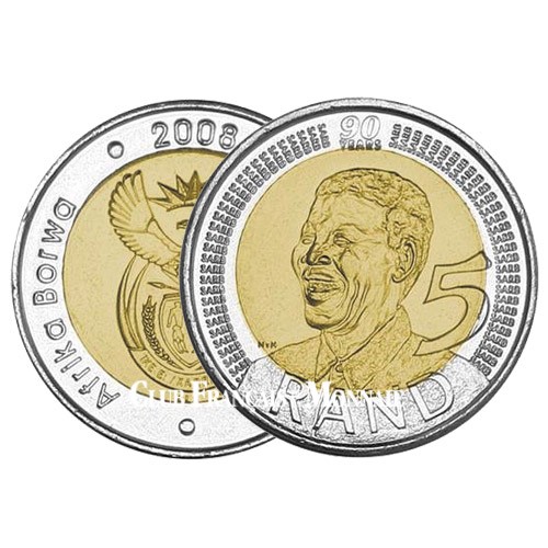 Pièce de 5 Rand Afrique du Sud 2008 - Nelson Mandela