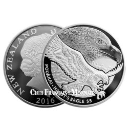 5 Dollar Argent Nouvelle-Zélande BE 2016 - Aigle géant de Haast
