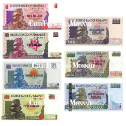 Lot de 7 billets Zimbabwe 1994-2004 - Avant inflation