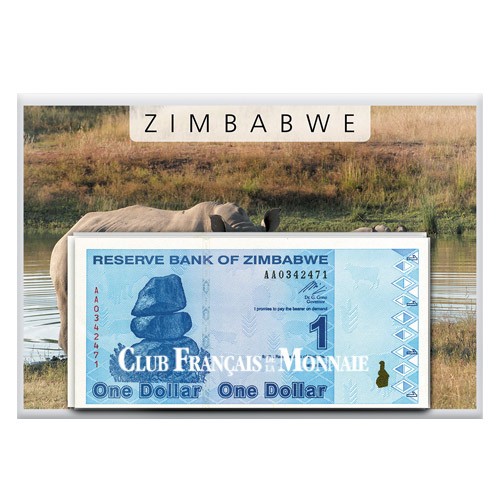 Lot de 7 billets Zimbabwe 2009 - Derniers billets du Zimbabwe