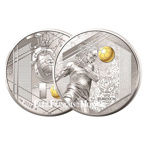 10 Euros Argent UEFA BE 2016  - Tête