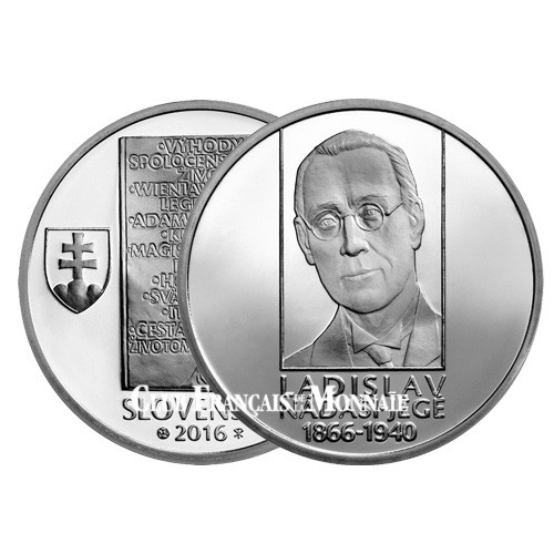 10 Euro Argent Slovaquie BU 2016 - 150 ans de Ladislav Nádaši-Jégé