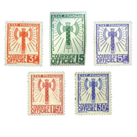 5 timbres de valeurs Francisque