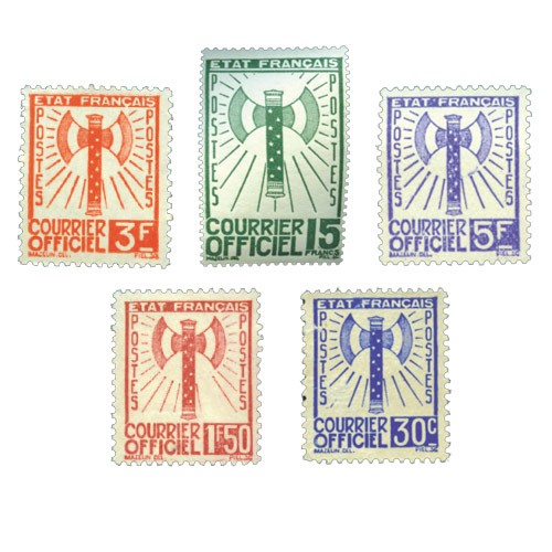 5 timbres de valeurs Francisque
