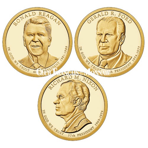 Set de 3 x1 Dollar USA BE 2016 - Présidents