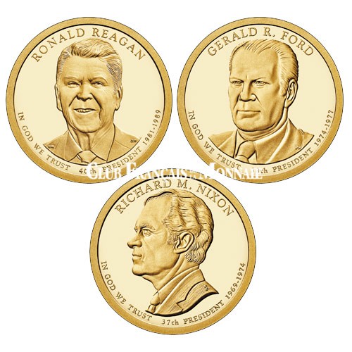 Set de 3 x1 Dollar USA BE 2016 - Présidents Set de 3 x1 Dollar USA BE 2016 - Présidents