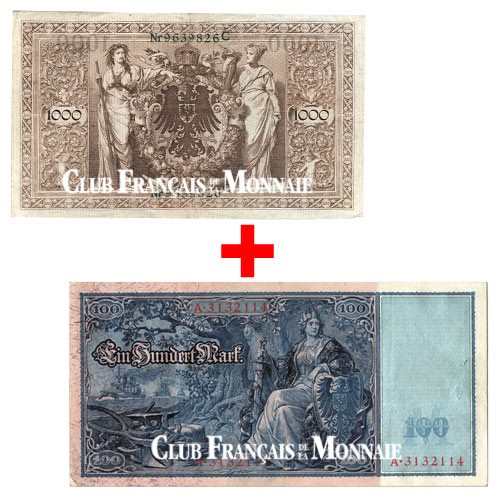 Lot des 2 billets allemands 1910