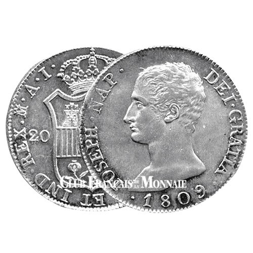 20 Reales Argent Joseph Bonaparte - Roi d’Espagne 