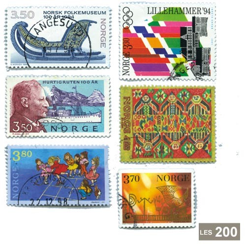 200 timbres Norvège