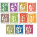 Les 11 timbres Paix 1932-1933