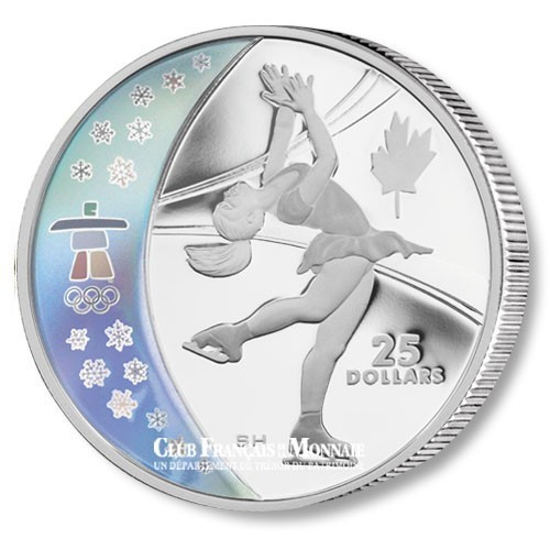 25 Dollars Argent Patinage artistique BE - Canada 2008