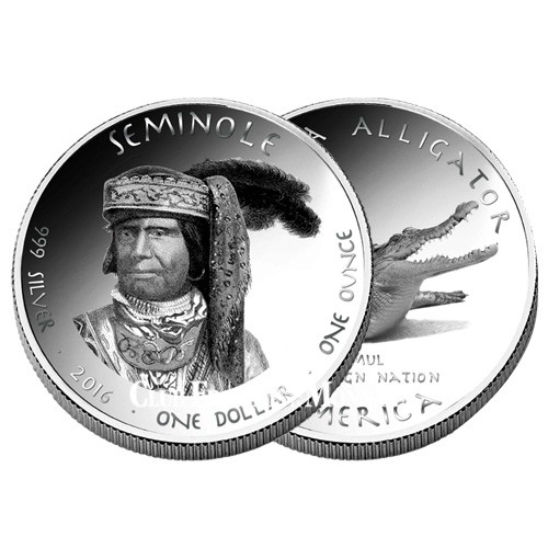 1 Dollar Argent BE 2016 - “Séminole” 1 Dollar Argent BE 2016 - “Séminole”