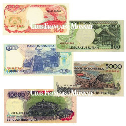 Set de 5 billets Indonésie  1994-2000