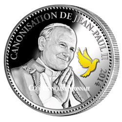 Médaille Canonisation de Jean-Paul II  colorisée