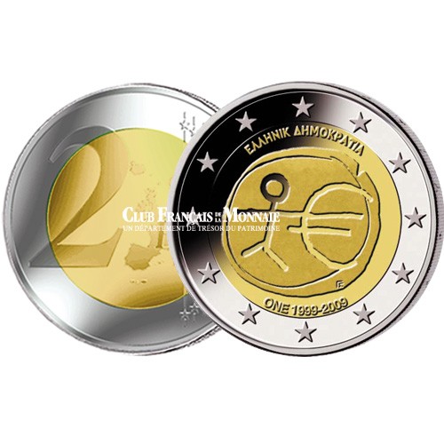 2009 - Grèce - 2 Euro commémorative 10 ans de l'Union Economique et Monétaire