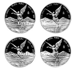 Lot de 4 pièces Argent Mexique BE 2016 - Libertad