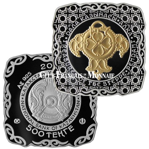 500 Tenge Argent Kazakhstan BE 2015 - Pendentif 500 Tenge Argent Kazakhstan BE 2015 - Pendentif