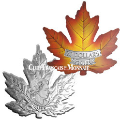 20 Dollars Argent Canada BE 2016 colorisée - Feuille d’érable