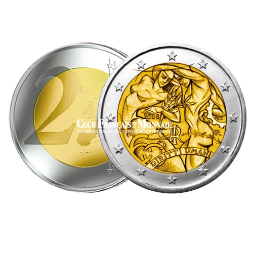 2008 - Italie - 2 Euros 60 ans de la Déclaration Universelle des Droits de l'Homme