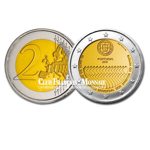 2008 - Portugal - 2 Euros 60 ans de la déclaration Universelle des Droits de l'Homme