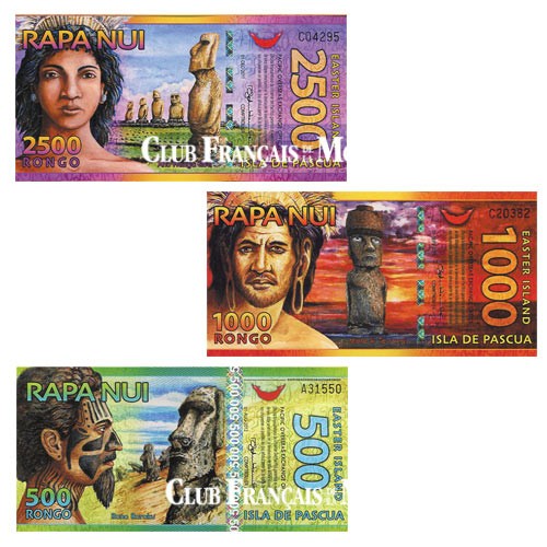 3 Billets Polymères Île de Pâques 3 Billets Polymères Île de Pâques