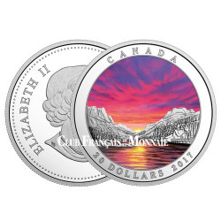 20 Dollars Argent Canada BE 2017 colorisée - Ciel de feu
