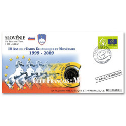 L’enveloppe “1er Jour d’émission”  2 Euro Slovénie 2009 10 ans de l’Euro