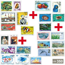 350 timbres Îles de l'Océan Indien