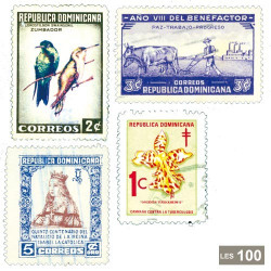 100 timbres République Dominicaine