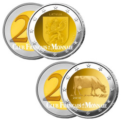 Lot des 2 x 2 Euros Lettonie 2016