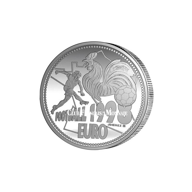Médaille France Football Euro 1998, Cupro-nickel, édition XXème, état D'occasion
