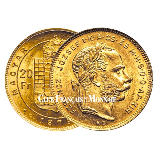 20 Francs/8 Florint Hongrie 1870-1880 - François-Joseph I TL 20 Francs/8 Florint Hongrie 1870-1880 - François-Joseph I TL