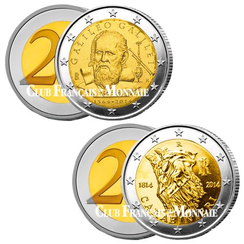 Lot des 2 x 2 Euro Italie 2014 Lot des 2 x 2 Euro Italie 2014