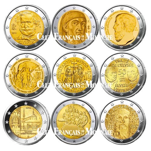 Lot des 17 x 2 Euro commémoratives 2013 Lot des 17 x 2 Euro commémoratives 2013