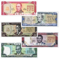 Lot de 5 billets Liberia 2003-2011