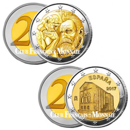 Lot Des 2 X 2 Euro France Et Espagne 2017