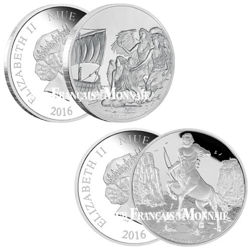 Le lot des 2 x 2 Dollars Argent BE 2016 - Mythologie grecque Le lot des 2 x 2 Dollars Argent BE 2016 - Mythologie grecque